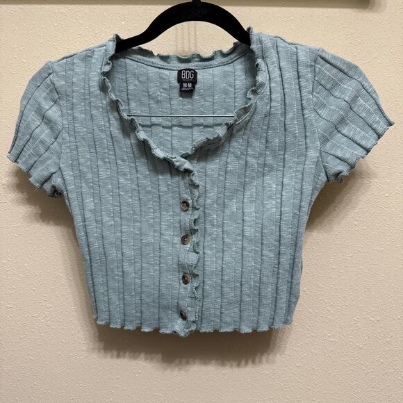 BDG light blue ribbed baby tee - Medium - Picture 1 of 3